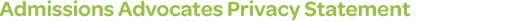 Privacy Statement at Admissions Advocates